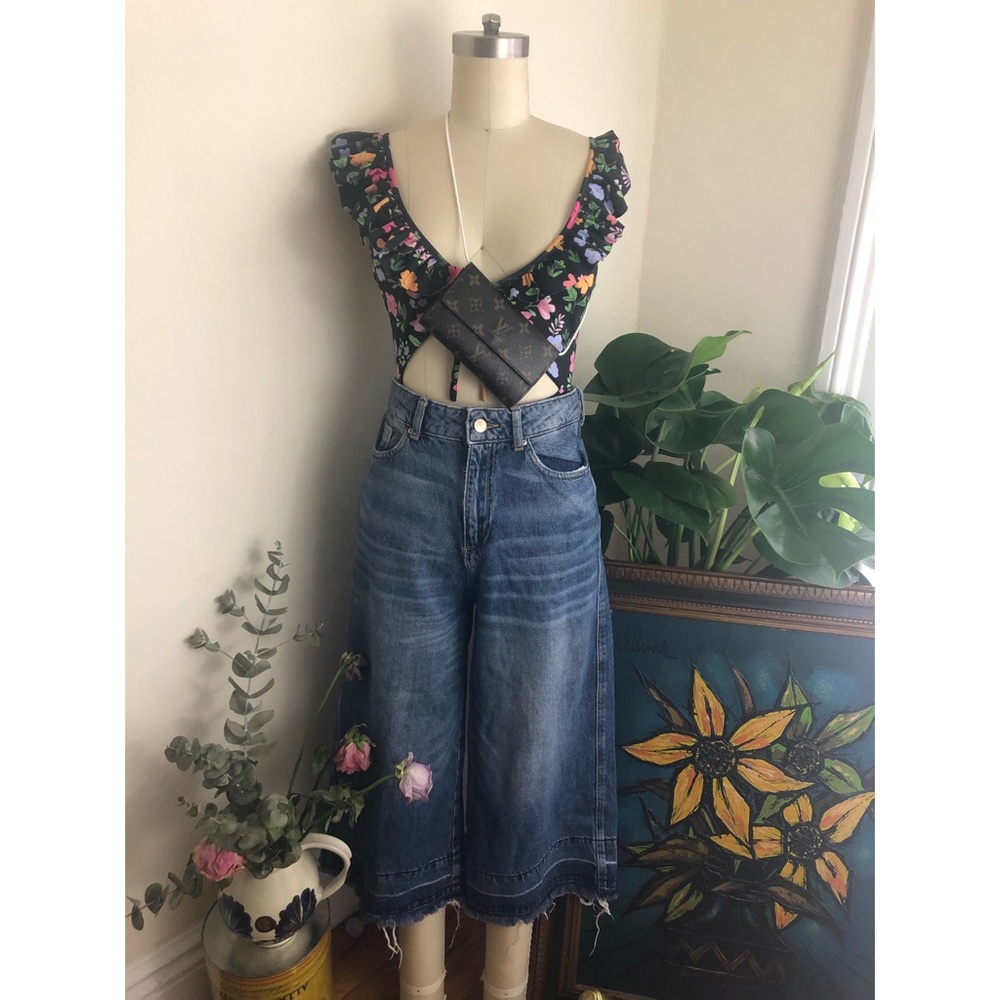 High Waisted Zara Basic-Z1975-Denim crop  jeans - Picture 5 of 8
